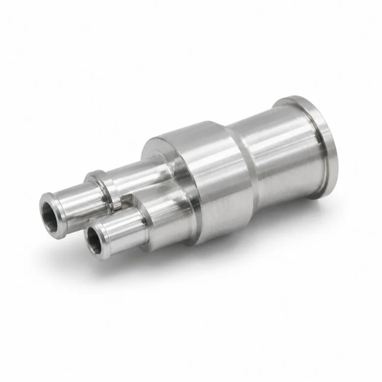 Præcisions CNC-bearbejdet dual-port manifoldkonnektor